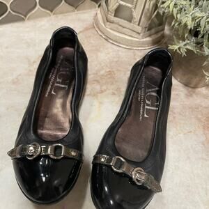 AGL Attilio Giusti Leombruni black flats sz 36/6